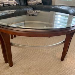 Glass Coffee Table + Matching End Table