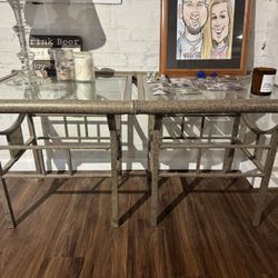 2 Glass End Tables 