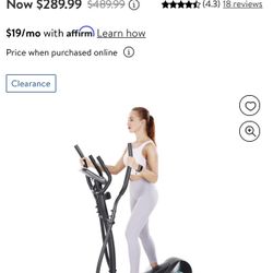 MaxKare Elliptical Machine with Large Pedal and LCD Display Quiet for Home Use Elliptical Trainer Exercise Machine with Flywheel and 8-Level Magnetic 