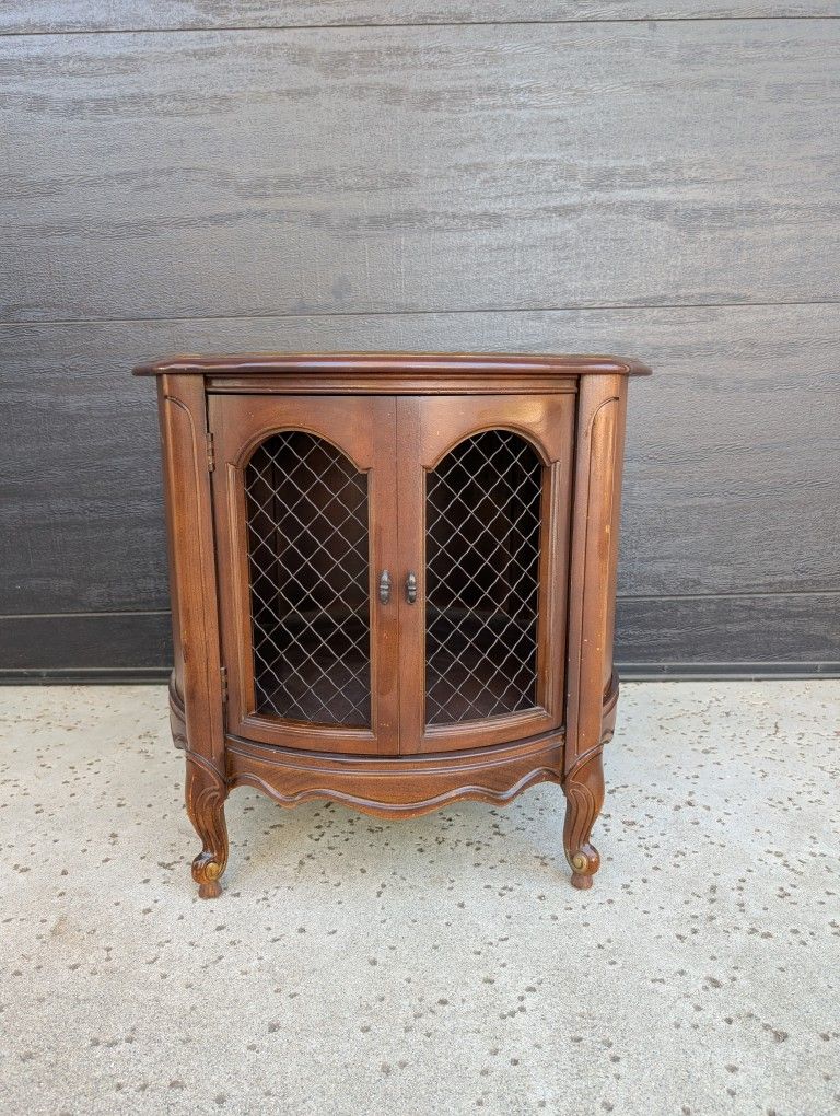 Antique French Provincial Walnut Drum Table With Marble Top