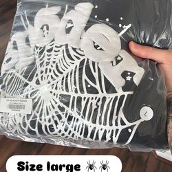 Sp5der Black Web Hoodie