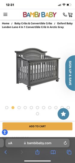 Oxford Baby London Lane 4 In 1 Convertible Crib In Arctic Gray