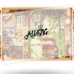  Rotating Puzzle Board with 4 Drawers and Cover