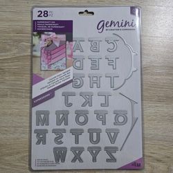 Crafter's Companion Gemini 28pc Papercraft Die Cascade Down Alphabet Expressions