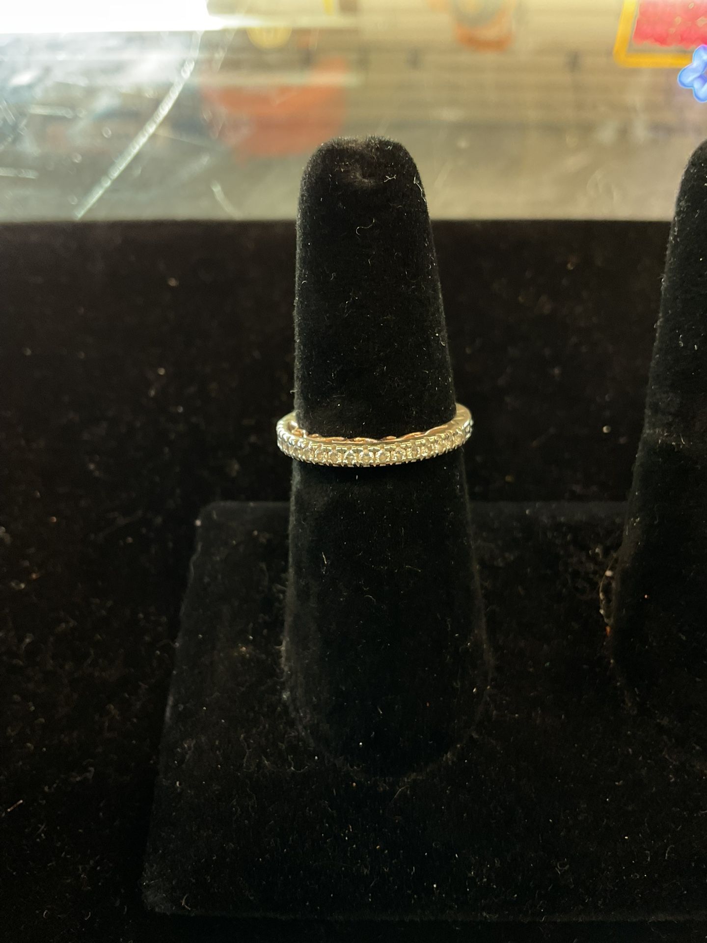 14k White Gold Band With Diamonds 40573-1
