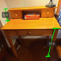 Wood desk with drawers