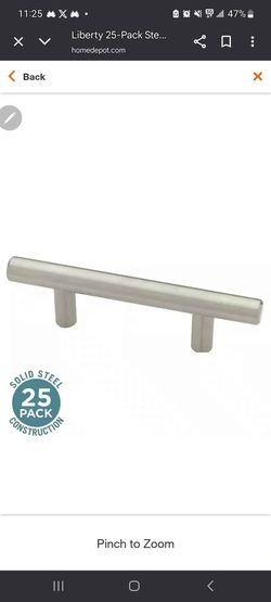 Liberty 25-Pack Solid Steel Cabinet Pulls