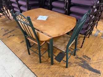 Solid Wood Drop-Leaf Dining Set + 2 Chairs – Space Saver!