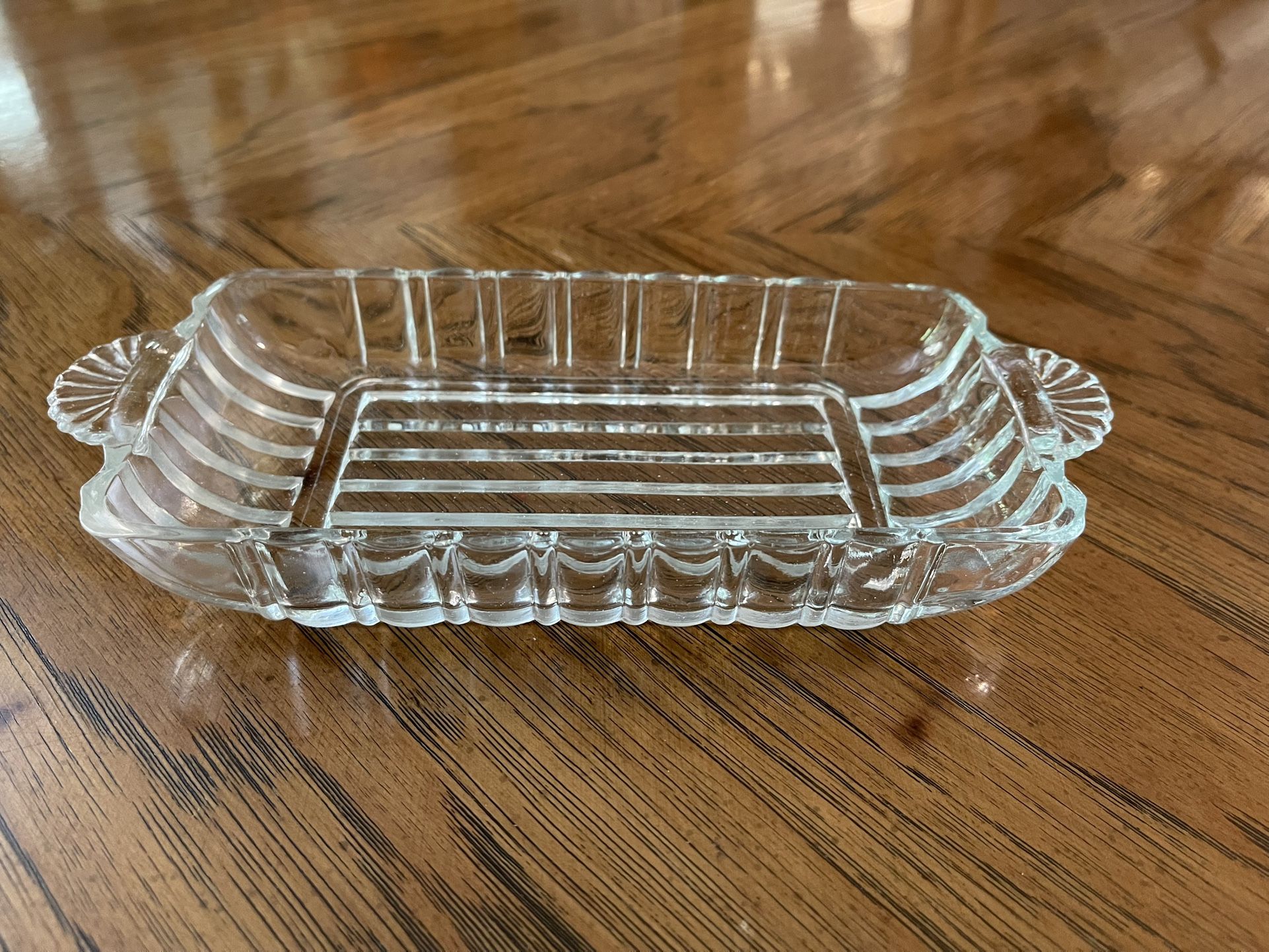 Vintage Anchor Hocking Pressed Glass Serving Dish