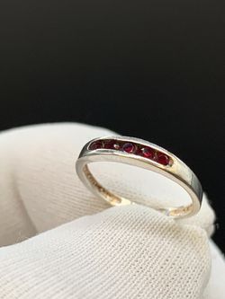 SILVER RED STONE RING #34457