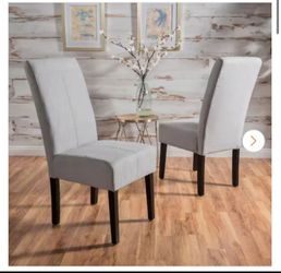 Modern Light Grey T-Stitch Fabric
Upholstered Dining Side Chairs
Set of 8