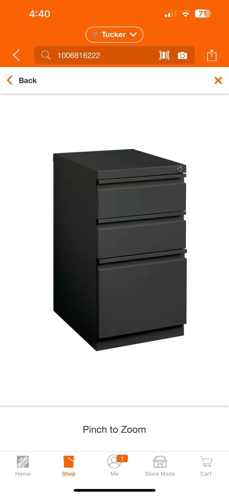 20 in. D 3-Drawer Charcoal Metal Letter Width 15 in. W Mobile Pedestal File Cabinet Box-Box-File
