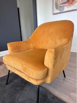 Modern Mustard Velvet Accent Chair