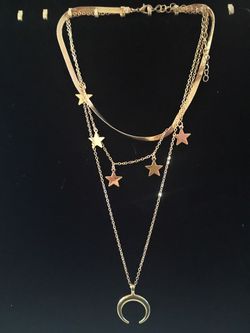 3 Strand Moon & Stars Necklace