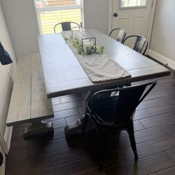Dining Table With Bench And 4 Chairs 