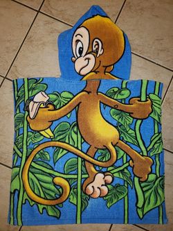Monkey Kids Hooded Beach/Bath Towel bundle