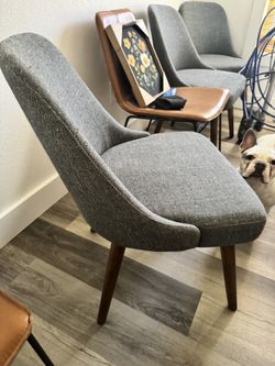 Grey Fabric Dining Chairs Set Of 4
