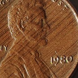 Nice ERROR Lincoln 1 Cent Penny 1980 Copper Coin