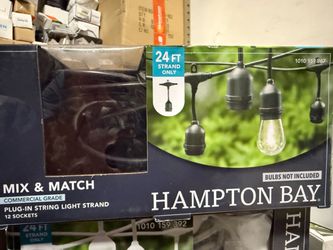 PLUG-IN STRING LIGHT STRAND 12 SOCKETS BULB NOT INCLUDED