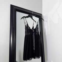 victoria's secret fairy grunge black lace bow lingerie dress vintage S
