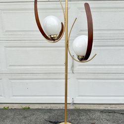 MID CENTURY CRESCENT GLOBES FLOOR LAMP