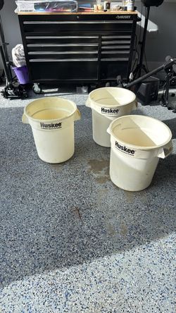 Huskee Commercial Plastic Buckets – Set of 3