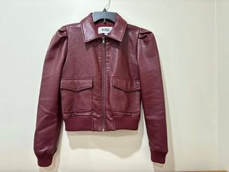Steve Madden Burgundy leather jacket size s