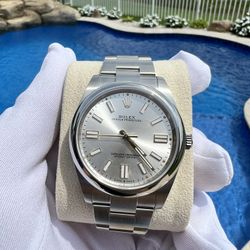 NEW Rolex oyster perpetual 124300 41mm silver dial stainless watch full set (3/22)