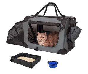 Expandable Large Cat Carrier for 2 Cats Big Cat