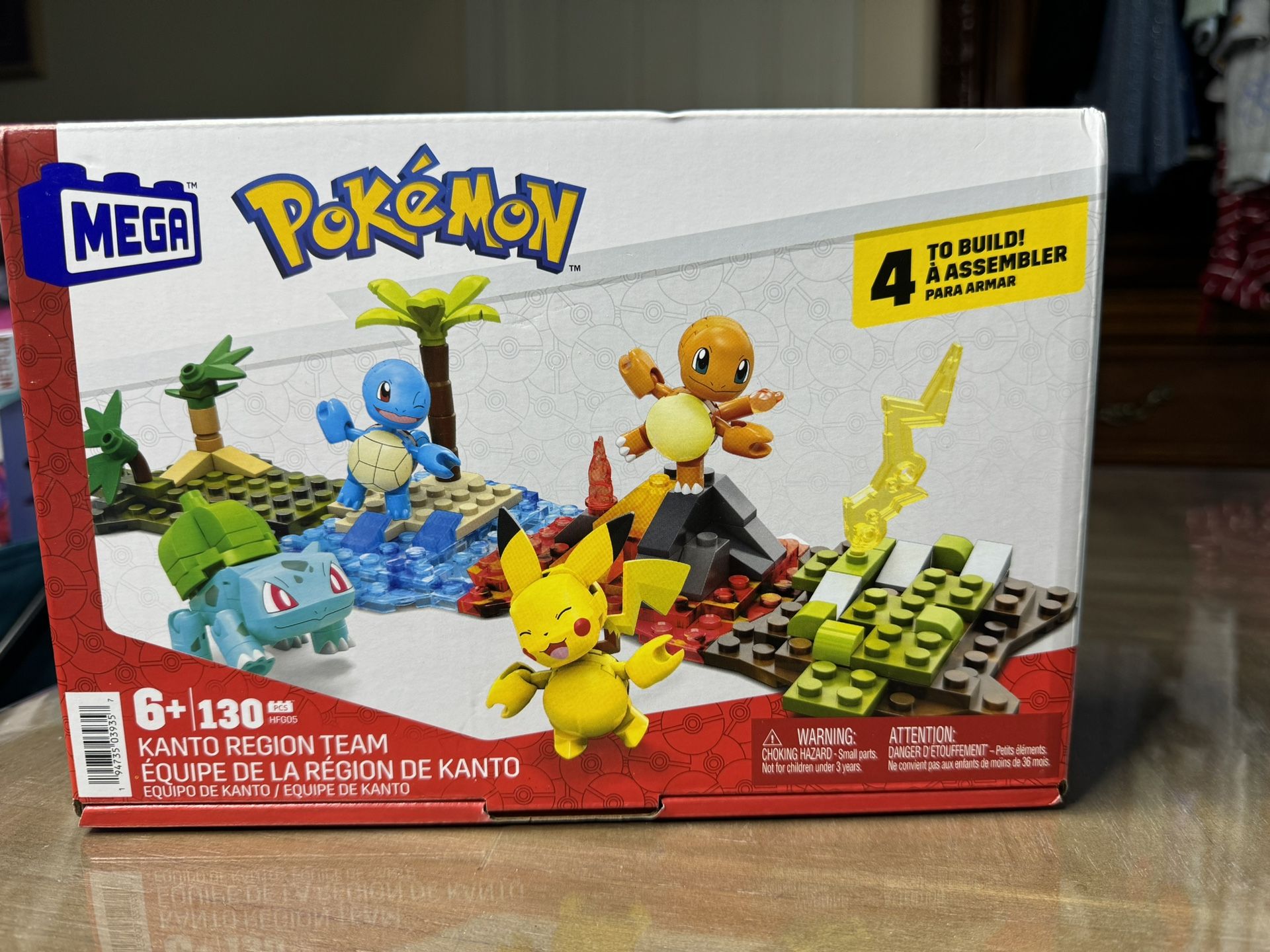 MEGA Pokémon Building Toy Kit Kanto Region Team with 4 Figures (130 Pieces)