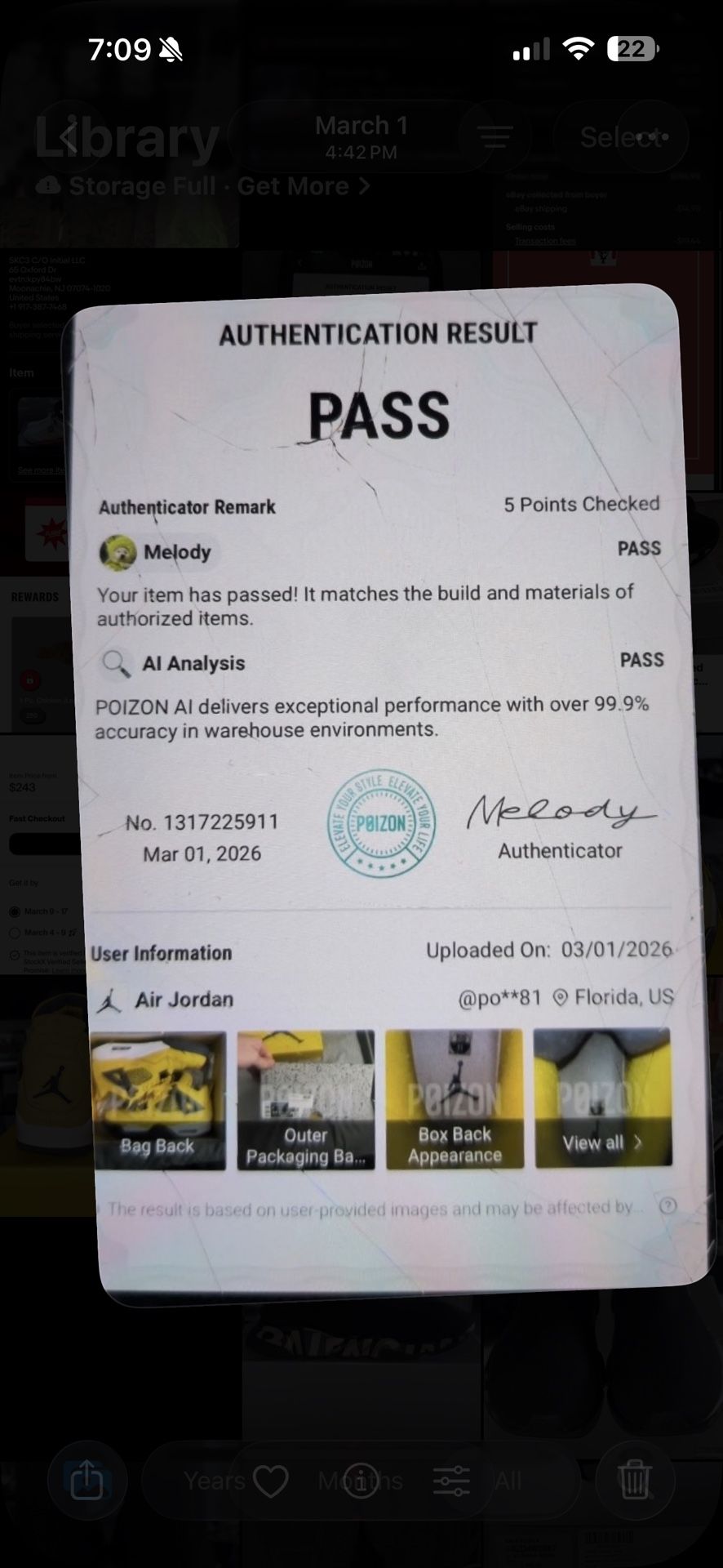 Size 11 Men’s Jordan 4 Lightning