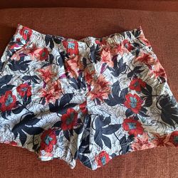 Columbia Floral Shorts Size Large Lightweight Summer Beach Casual
