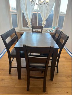 Dining table and chairs