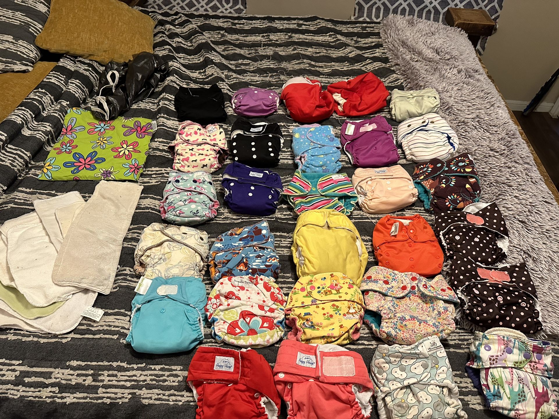 29 Organic Cotton Cloth Baby Diapers Plus Extras!