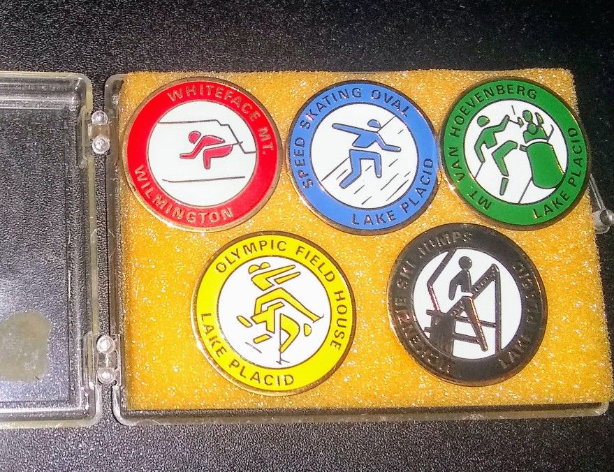 1980 Olympic Pin Set Quantity Of Five Pins
