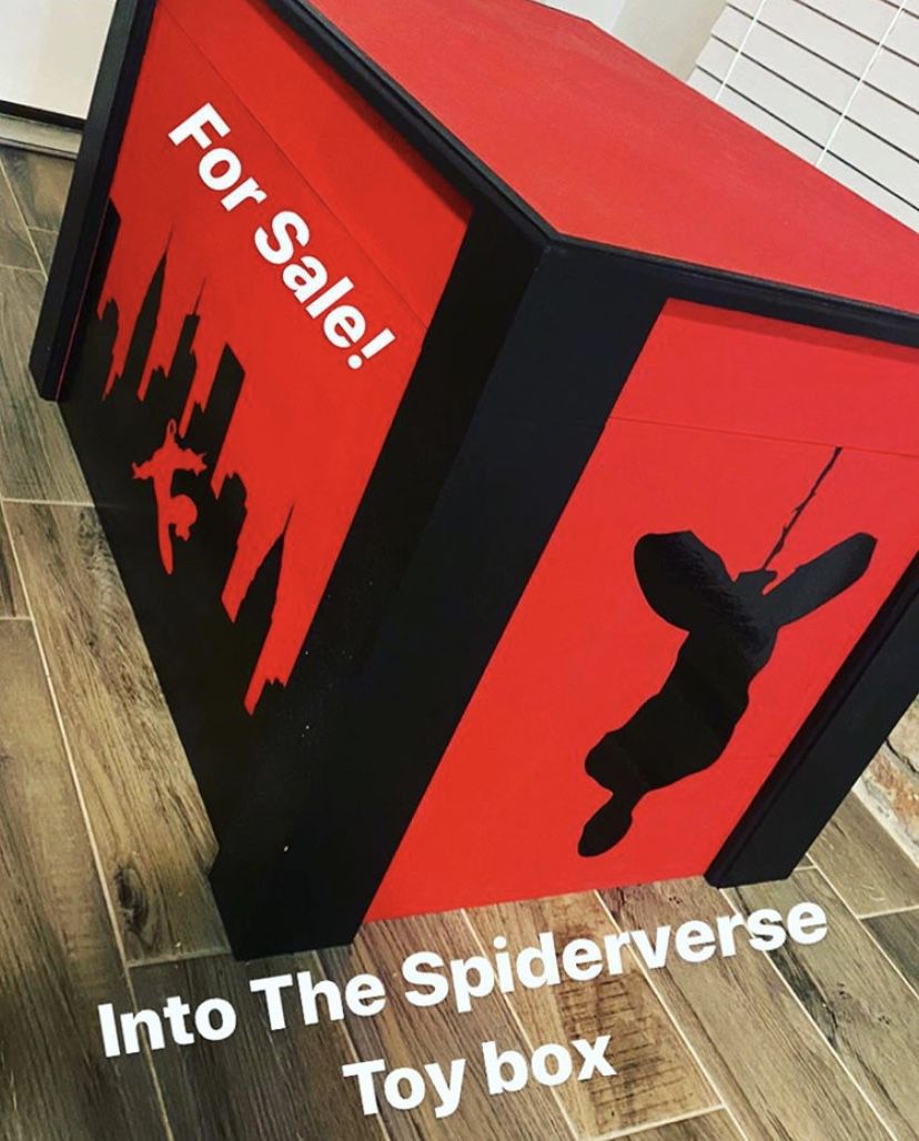 Miles Morales Spider-Man Custom Wooden Toy Box