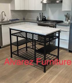 Marble top kitchen island