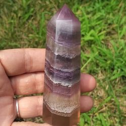 Purple Rainbow Fluorite Crystal Tower 