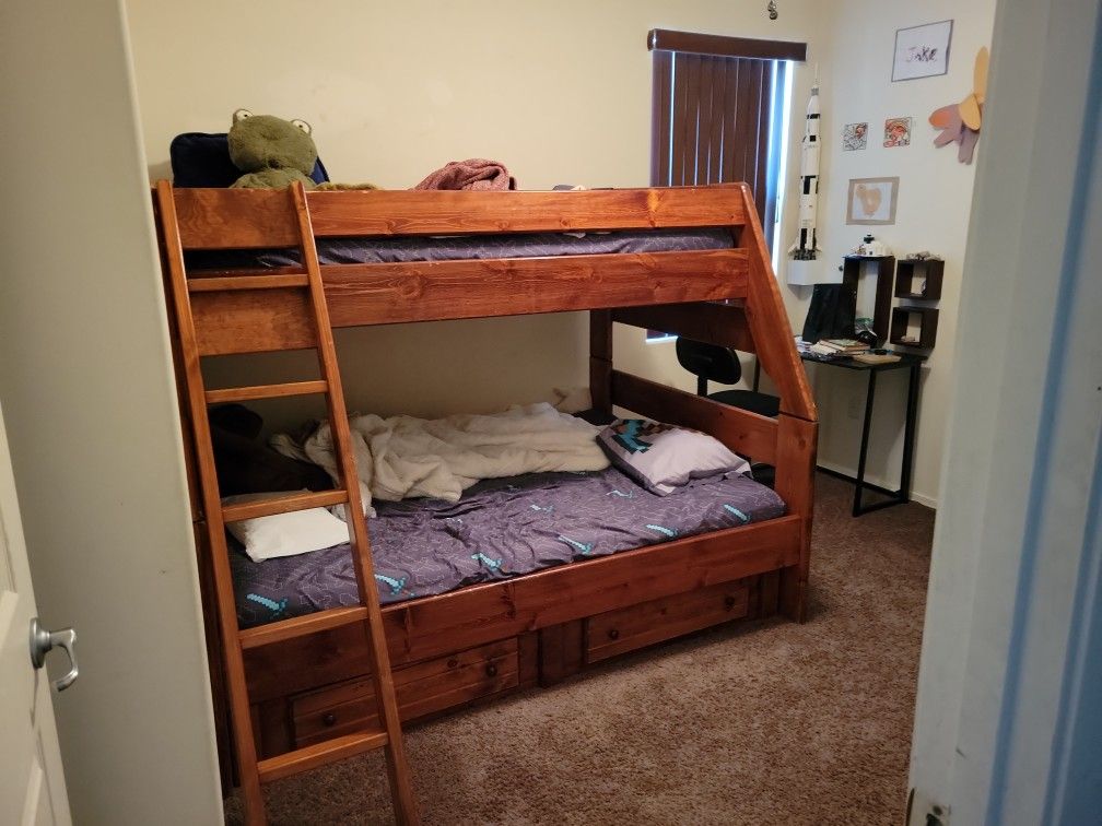 Twin Bunk Bed On Top Double On Bottom