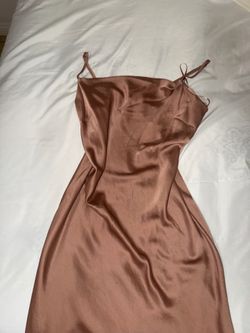 brown silk midi/mini dress