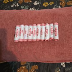 10 Rolls  Of Uncirulated  Pennies In  Unoped  Original  Wrappers Rolls