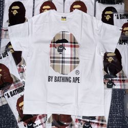 White burbarry bape Size S,M,L