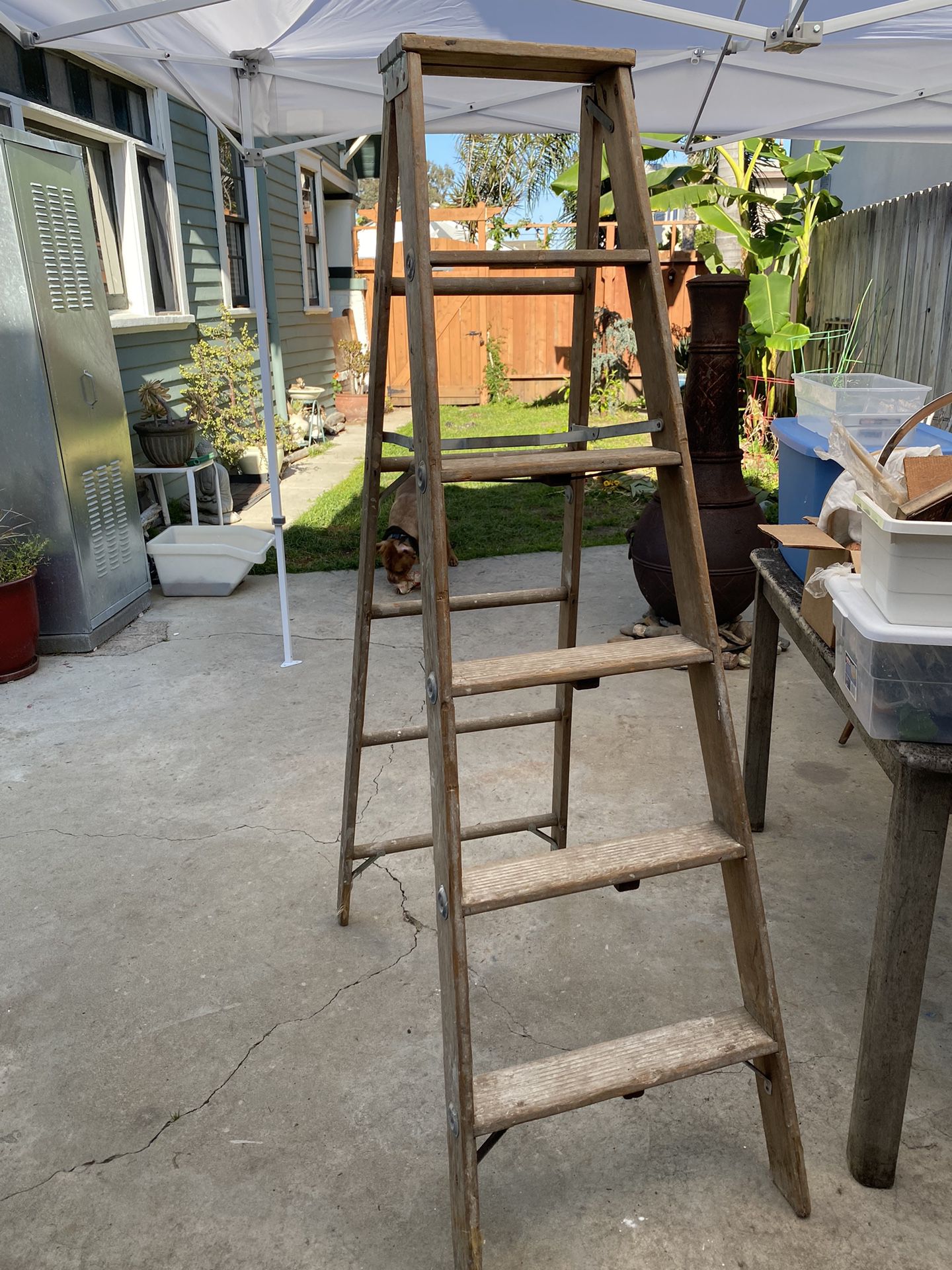 Wood Ladder Vintage Antique