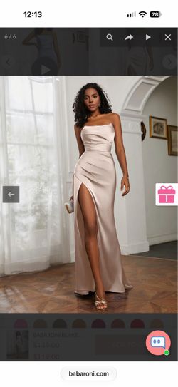 Babaroni Blake Satin Strapless Gown