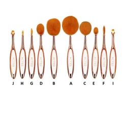 KTB Beauty Brand New 10 Piece Pc Oval Makeup Brushes 