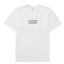 Supreme Burberry Box Logo Tee White Large