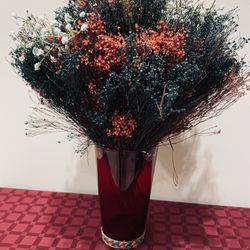 Beautiful Vase With Colorful Dry Flowers $6:50