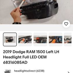 2019 Dodge RAM 1500 Left LH Headlight Full LED OEM (contact info removed)5AD
