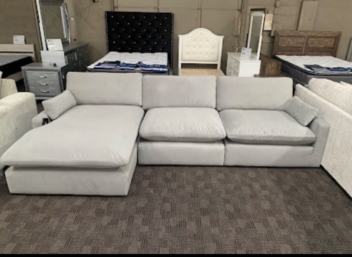 Grey Cloud Feather Sectional Couch