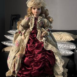 Vintage Porcelain Doll  Victorian Style Collectible 